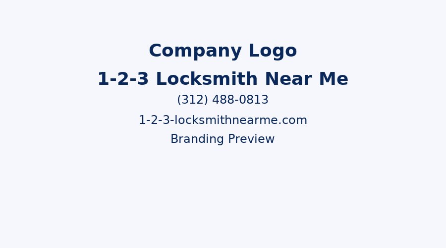 1-2-3 Locksmith Near Me logo with phone number (312) 488-0813